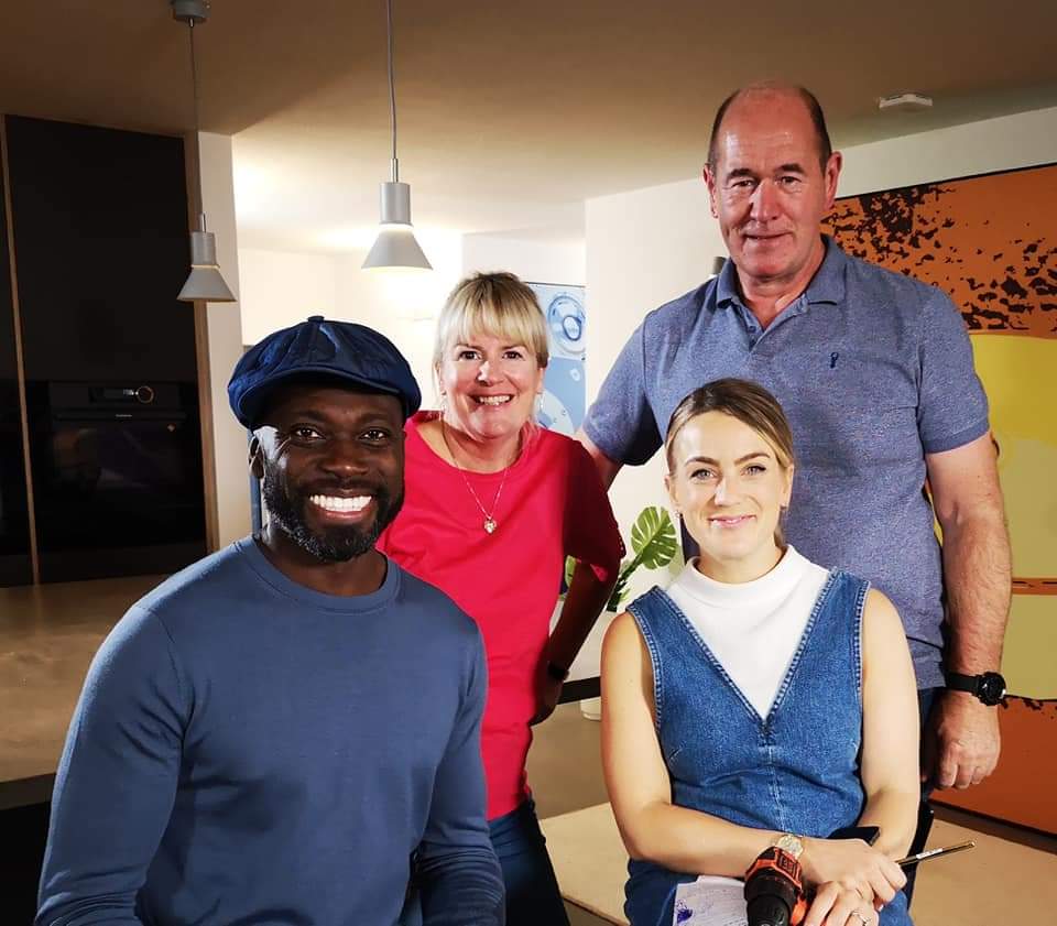 Hugh6303's tweet photo. Myself @Ali340 @OrtisDeley and the lovely @GadgetGeorgie filming our show which airs on 19th October on Channel 5. Its going to be a great episode and a great range of gadgets https://t.co/oZqw61OJGa