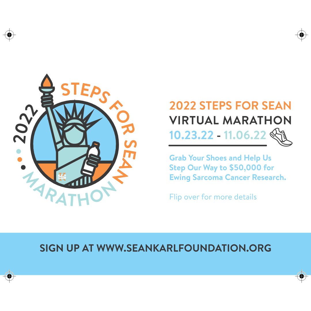It’s time for a VIRTUAL MARATHON!
•
 23rd Oct -6th Nov run, walk, hike, bike, row, swim, your way to 26.2 miles 🏃‍♂️🚴🚶🏼‍♀️🛶🏊‍♂️ 
•
The end date of Steps for Sean is when Mike Karl steps his way to 26.2 miles at the New York City Marathon! 🗽 
•
Enter seankarlfoundation.org/events2/