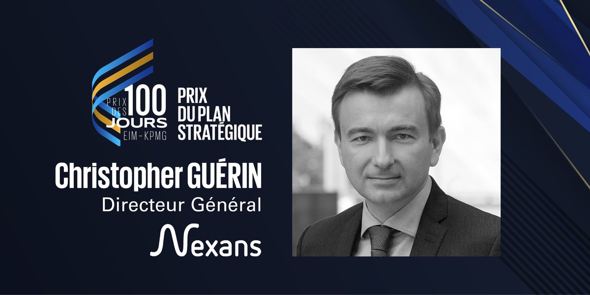 Félicitations à @Nexans_ChGuerin, Directeur Général de @Nexans_, lauréat 2022 du Prix du Plan Stratégique ! 👏🤩 #PrixDes100jours