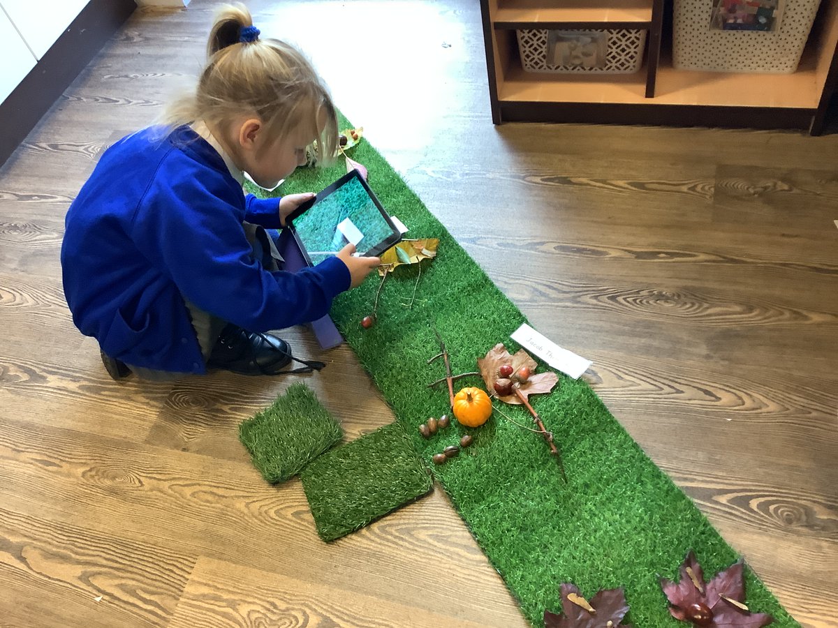 Class2_CMP's tweet image. After reading Leaf Man by Lois Ehlert, Class 2 @Carrmillprimary recreated and photographed their own Leaf Man collage. #carrmillart #carrmillcomputing