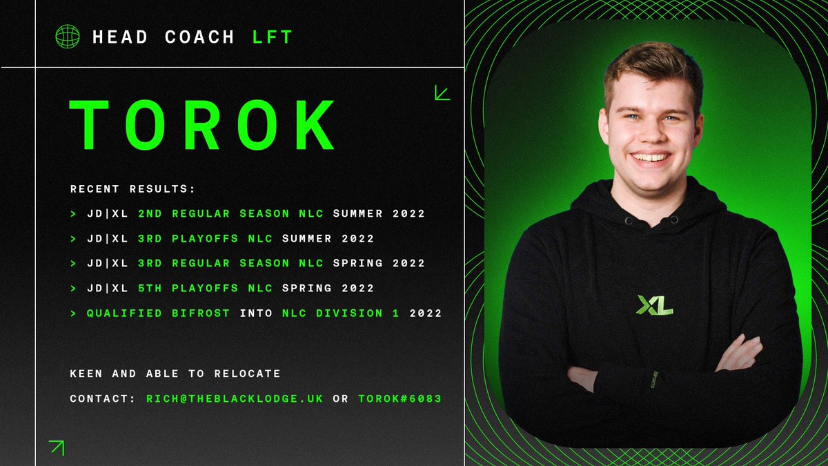 TorokLOL's tweet photo. Whilst I'm still contracted with @EXCEL for the remainder of 2022, I've been granted permission to explore my options for 2023.

Mainly looking towards high-end ERL and LEC/LCS.

Contact me via DMs, discord or email rich@theblacklodge.uk

Likes and RTs are hugely appreciated! ❤️ https://t.co/vLp3V9Z7Gn
