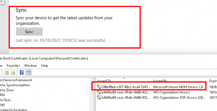 Mister_MDM's tweet photo. I just uploaded the IntuneSyncDebugTool to the PowerShell gallery.  It works pretty well :)... who wants to test it on their broken device?

#intune #mem #mempowered #msintune #mvpbuzz

Before running the script, my device didn't have the Intune Cert anymore. Guess what it fixed! https://t.co/CpMIgC4Cbg