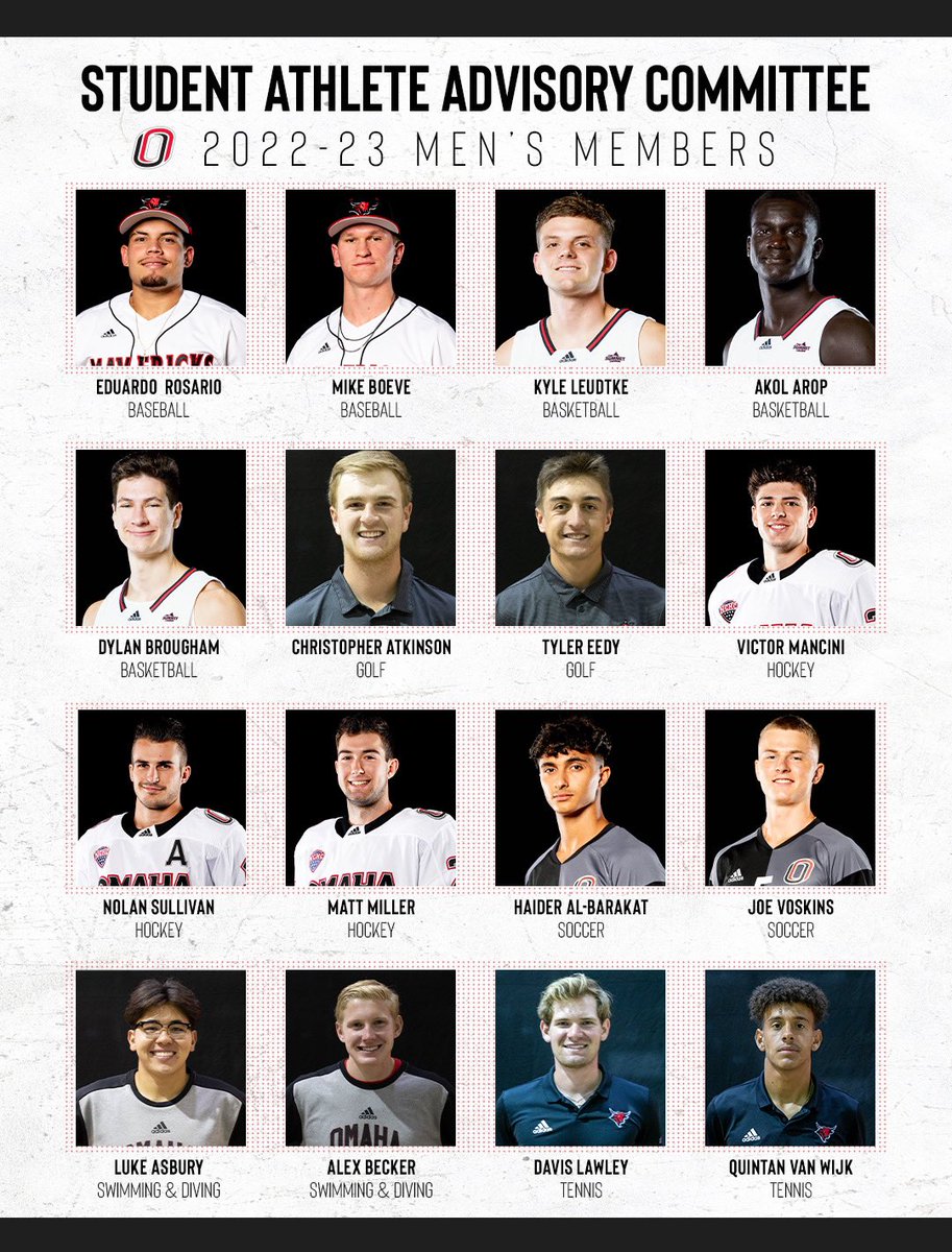 OmahaSAAC's tweet photo. Congratulations to our 2022-2023 Student-Athlete Advisory Committee! Looking forward to a great year 💪🏼🏆
@OmahaSADev https://t.co/qj3ZdcIEoS