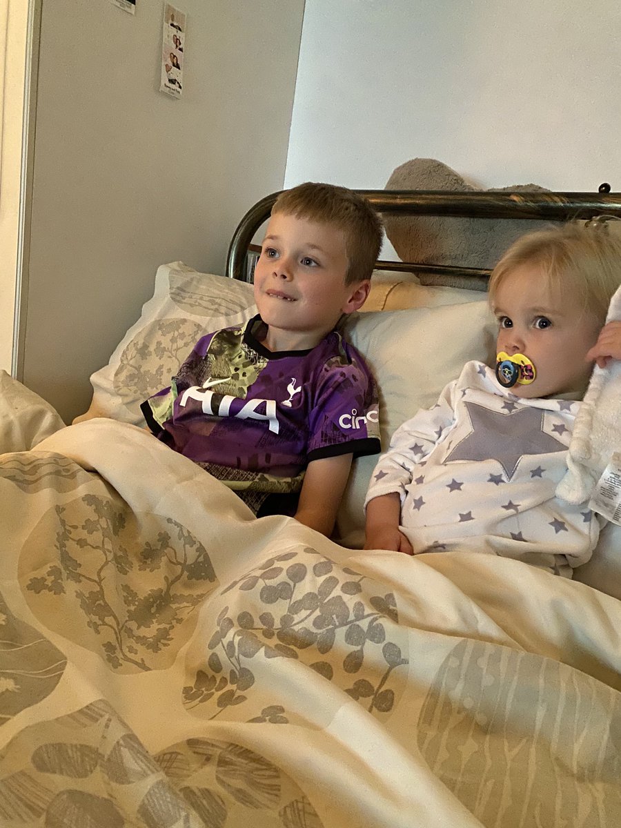 phillewis77's tweet photo. @HKane this two loving CBeebies Bedtime Stories tonight, the little man had to run and get his shirt on when he saw it was his joint favourite Spurs player reading the story #spurs #COYS https://t.co/ptglXzYGCS