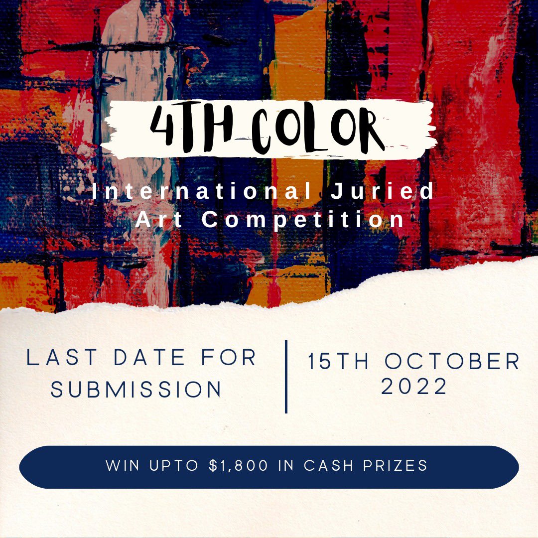 teravarna's tweet photo. Calling #Artists to participate in the "4th COLOR" International Juried #ArtCompetition . All types of #VisualArt will be considered, including but not limited to #Painting &amp; #MixedMedia , #Photography &amp; #digitalart , and #Sculpture &amp; #3DInstallation.Submit your artwork now! https://t.co/3j7nptHb6L
