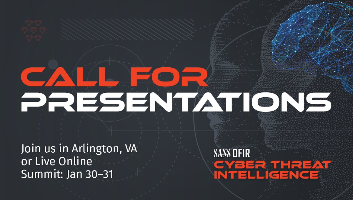 sansforensics's tweet photo. ⏰ IT'S TIME! Call for presentations for #CTISummit with @likethecoins, @PDXbek & @rickhholland is open!
🗣 Share with the #CTI & #OffOps community on open source intelligence, incident response, #ThreatHunting, #Malware & more.
✍️ Submit by Oct 18:
https://t.co/jOSOtk2yXI https://t.co/6TilU48WAT