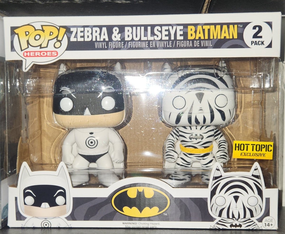 GonzoCollection's tweet image. Day 8 was inspired by @HuggbeesTV as he rips the worst Batman comic based around the amount of suits batman wears throughout the entire comic! The other is when he fights off one of his greatest enemies..Zebra Man. Bullseye and Zebra suit Batman. Current price on Funko: $24