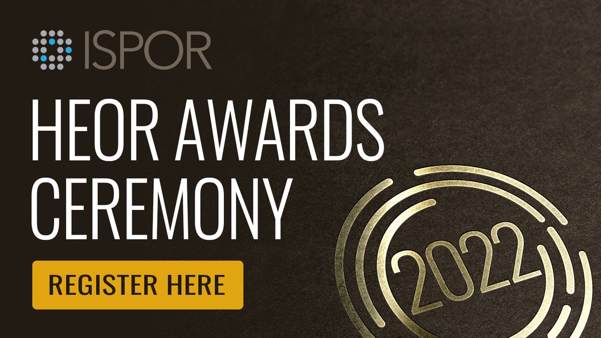 Please join us on Tuesday, November 15 1-2pm EST to honor and congratulate the 2022 ISPOR Scientific & Leadership Awardees. We will also feature the Student Awards, Service Awards, Outstanding Chapter Awards and Conference Grant Winners. Register today! ow.ly/U9q650L62cM