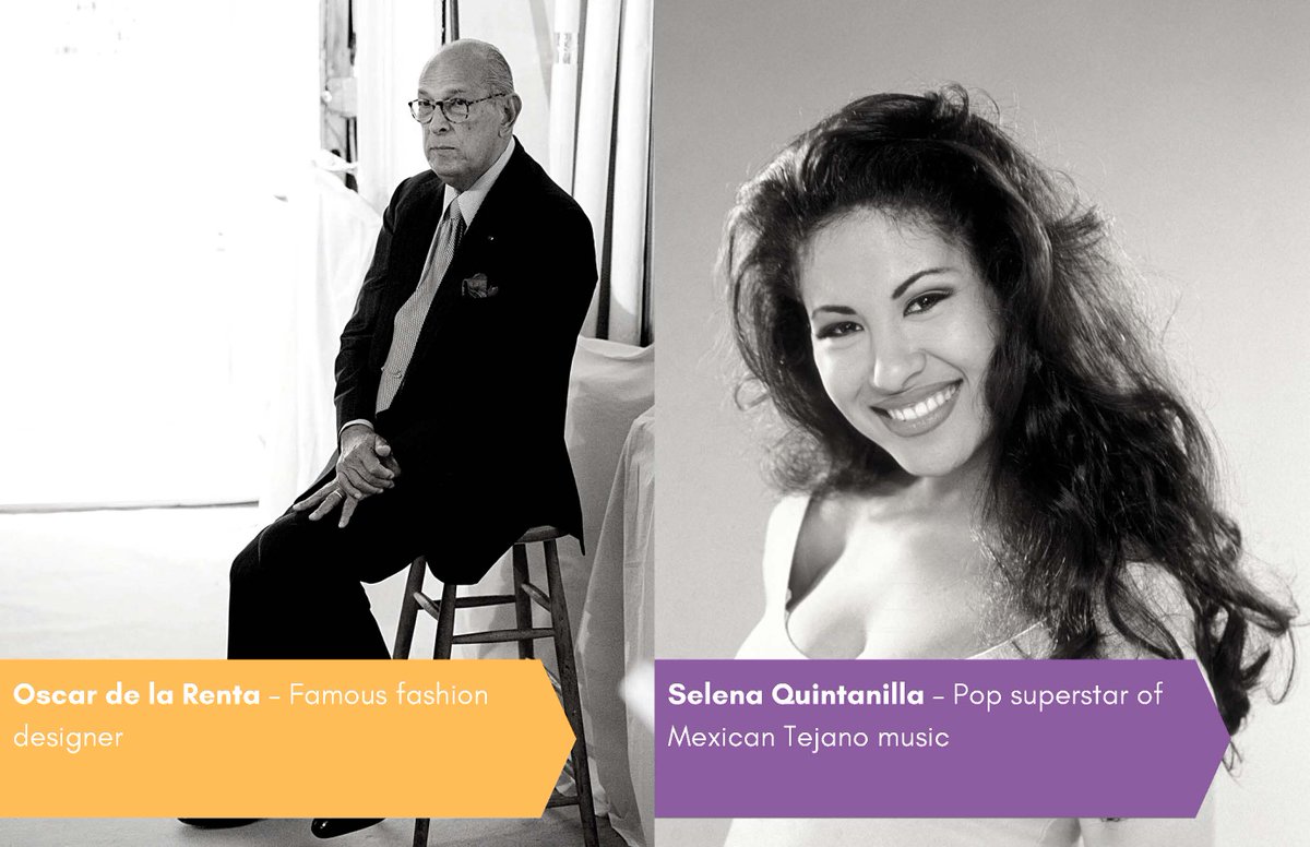 This post features influential Latinx figures Oscar de la Renta and Selena Quintanilla. See PC's #HispanicHeritageMonth page for more interesting facts about important figures in Hispanic-American history: https://t.co/GUuYPesm1P https://t.co/wlHm9FNcAd