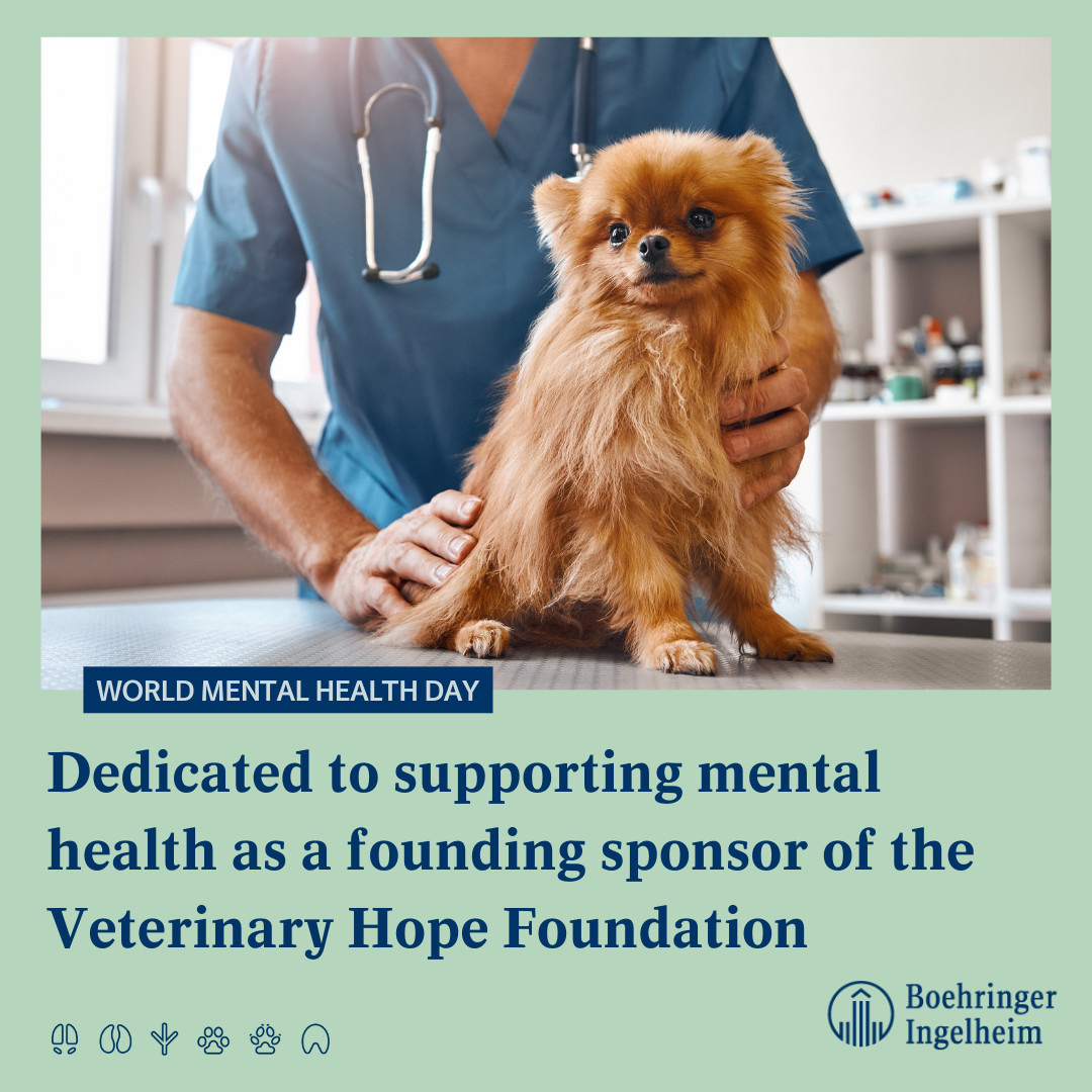 Boehringer_AH's tweet photo. Today we recognize #WorldMentalHealthDay and are honored to announce a $225,000 sponsorship of the @VeterinaryHope Foundation and their critical mission to support the mental well-being of the veterinary community. You can learn more here ➡️ https://t.co/myeJEXLTlH 💗 https://t.co/FoC6QecKev