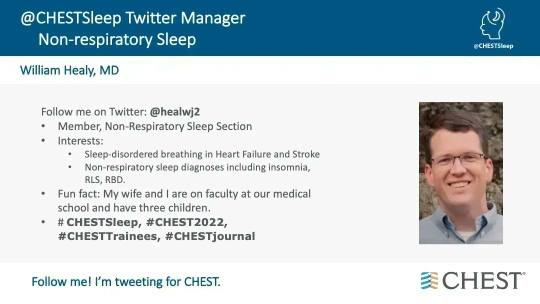 CHEST Sleep Medicine Network (@chestsleep) on Twitter photo Meet one of our new Twitter Managers for the Non-Respiratory Section of the Sleep Medicine Network!. <a href="/healwj2/">William Healy</a>, <a href="/Solimaz007/">Solmaz Afshar</a>, <a href="/aleclastra/">Alejandra Lastra</a>, <a href="/LandyLuna2/">Landy Luna, MD</a>, <a href="/SreeNaikMD/">SreeNaik</a>
#CHESTSleep, #CHEST2022, #CHESTTrainees, #CHESTjournal Meet one of our new Twitter Managers for the Non-Respiratory Section of the Sleep Medicine Network!. <a href="/healwj2/">William Healy</a>, <a href="/Solimaz007/">Solmaz Afshar</a>, <a href="/aleclastra/">Alejandra Lastra</a>, <a href="/LandyLuna2/">Landy Luna, MD</a>, <a href="/SreeNaikMD/">SreeNaik</a>
#CHESTSleep, #CHEST2022, #CHESTTrainees, #CHESTjournal