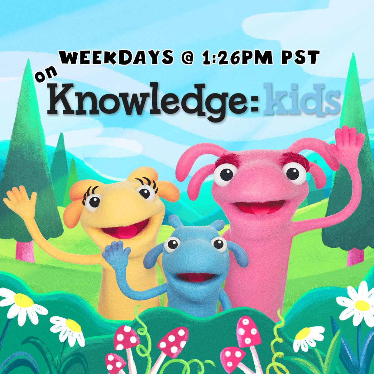 TheTreebees's tweet image. 🎗️ REMINDER 🎗️ Watch the Treebees on The Knowledge Kids Network! See Millie, Timber and Zo sing and dance to their favorite songs. Tune in at 1:25 pm PST weekdays or check listings in your area!  #treebees #knowledgekids #homeschoolkids  #homeschoolresources #homeschoolcommunity
