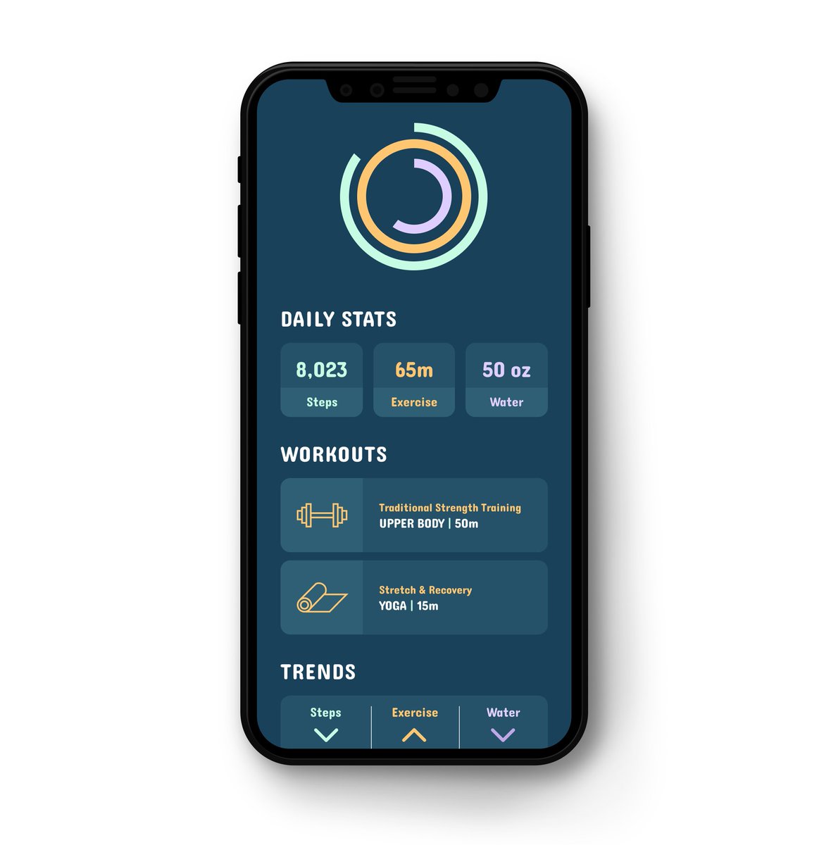 JenSpenceDesign's tweet photo. Day 41/100 of #DailyUI - create a health tracker. #dribbble #uidesign #graphicdesigner #100daychallenge #userinterface #uxdesign #figma #webdesign https://t.co/QRmKWpSZX6