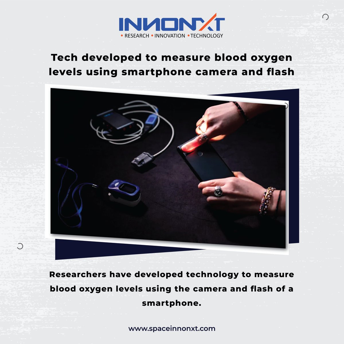 innonxt's tweet photo. Tech developed to measure blood oxygen levels using a smartphone camera and flash 

#Researchers have developed technology to measure blood oxygen levels using the camera and flash of a smartphone. 

 #technology #innonxt #research #innovation #spaceinnonxt https://t.co/IwY6lJCzsB