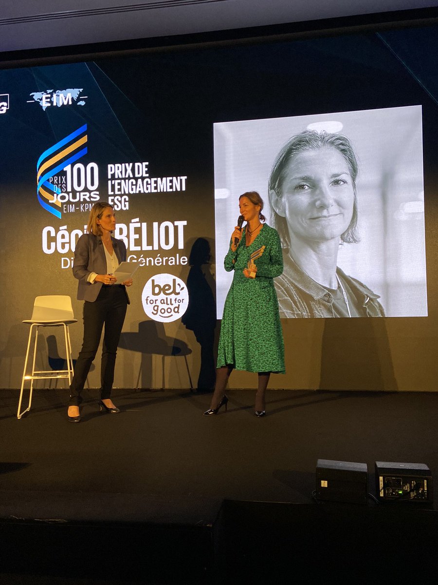 👏 🏆<a href="/cecilebeliot/">Cécile Beliot-Zind</a> reçoit le Prix des 100 jours EIM-KPMG Catégorie ESG : « Merci au jury pour cette reconnaissance du travail des équipes <a href="/belcorporate/">Bel Group</a> au quotidien. Et à <a href="/AfievetFievet/">Antoine Fievet</a> d’avoir eu la vision de placer la RSE au cœur de l’entreprise  » <a href="/KPMG_France/">KPMG France</a> <a href="/EIMLParis/">EIML Paris</a>