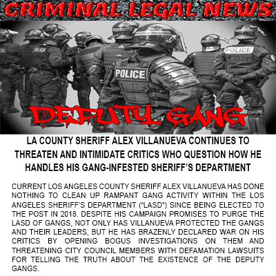 LA County Sheriff Alex Villanueva Continues to Threaten and Intimidate Critics Who Question How He Handles His Gang-Infested Sheriff’s Department

Read the Full Article Here: buff.ly/3rM7J84