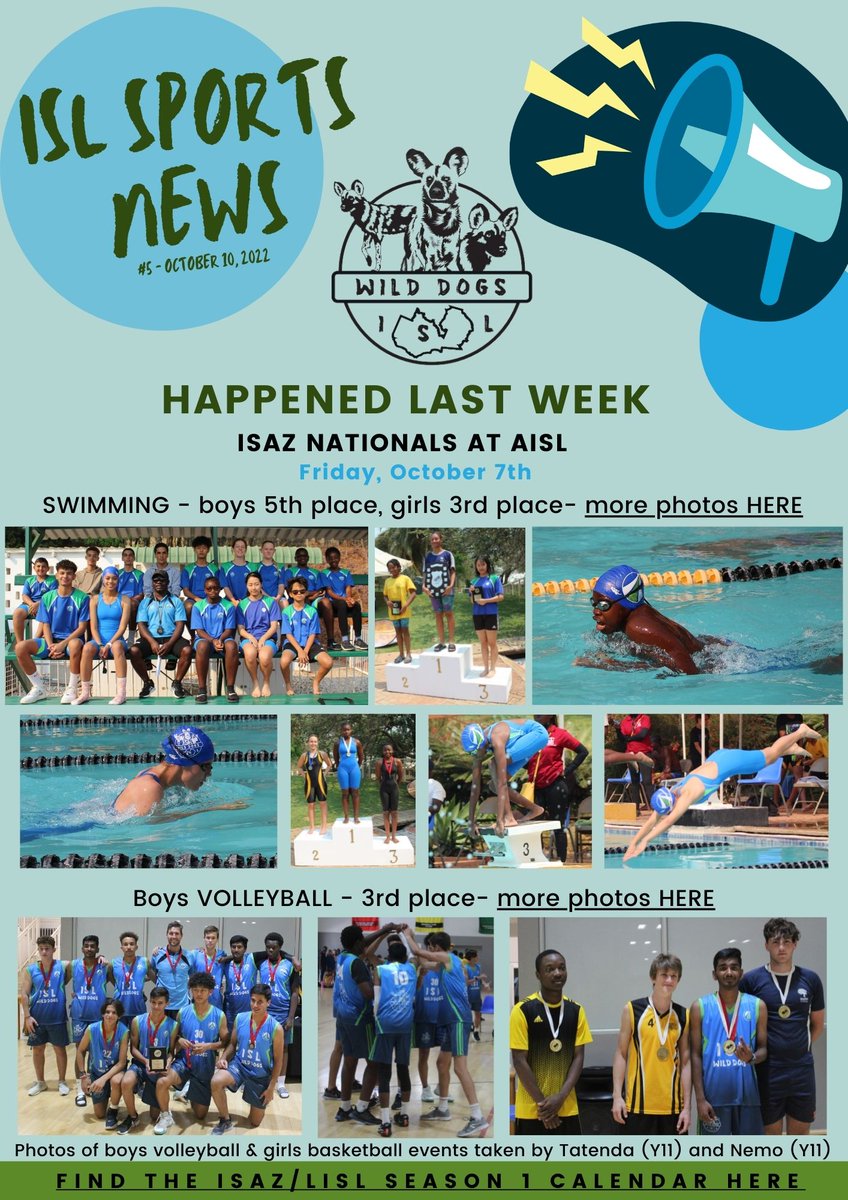SunDeesPE's tweet photo. What a weekend at the ISAZ Nationals 2022! Girls basketball and volleyball teams National Champions, Girls swimmers 3rd, Boys VB 3rd and BB 2nd! We are proud of your effort, attitude, and determination, ISL Wild Dogs! 
Thanks AISL for hosting! https://t.co/cqZVzhRRmK