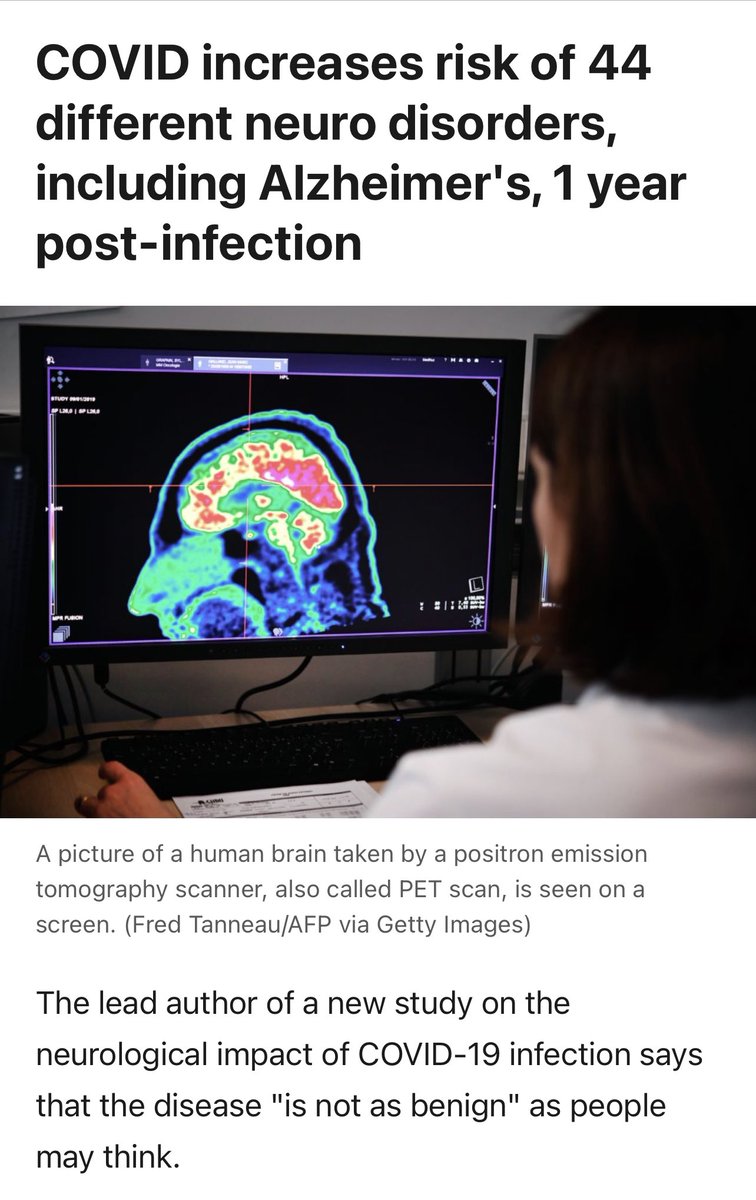 DrEricDing's tweet photo. NOT BENIGN—"It's messing with our brains”—#COVID increases ⬆️risk of 44 neurological disorders, including Alzheimer's, 1 year post-infection—says @zalaly, as well as tremors, strokes, encephalitis &amp; more. #LongCovid is real. @hereandnowrobin @hereandnow 
https://t.co/qFuoxGhZSW https://t.co/Xk9Kx305G0