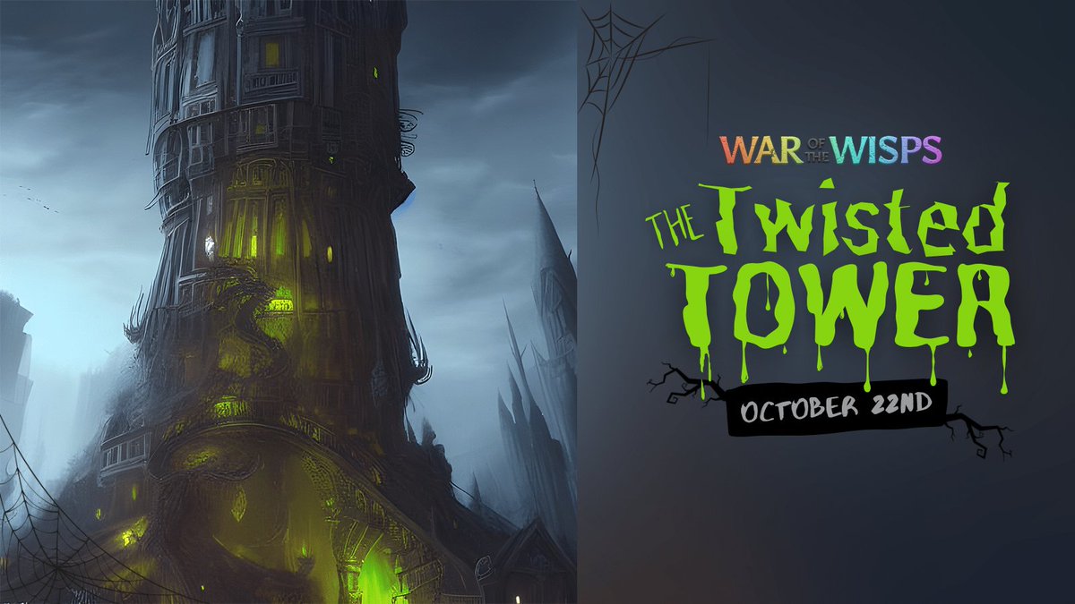 Dawnwhisper's tweet photo. The ground trembles, and from the depths of the earth rises an ominous tower. Do you dare enter?💀

War of the Wisps returns for a chilling day of adventure! Overcome challenges and solve puzzles with your fellow alliance members to reach the pinnacle. 

Prepare yourselves... https://t.co/1oEm9wHswz