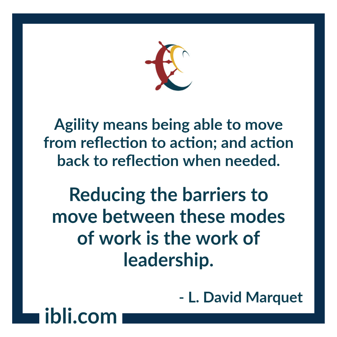 IntentBasedLead's tweet photo. Agility means being able to move from reflection to action; and action back to reflection when needed. Reducing the barriers to move between these modes of work is the work of leadership. #agile #ibli #intentbasedleadership #leadershipnudge #redwork #bluework https://t.co/Ebg5wxljik
