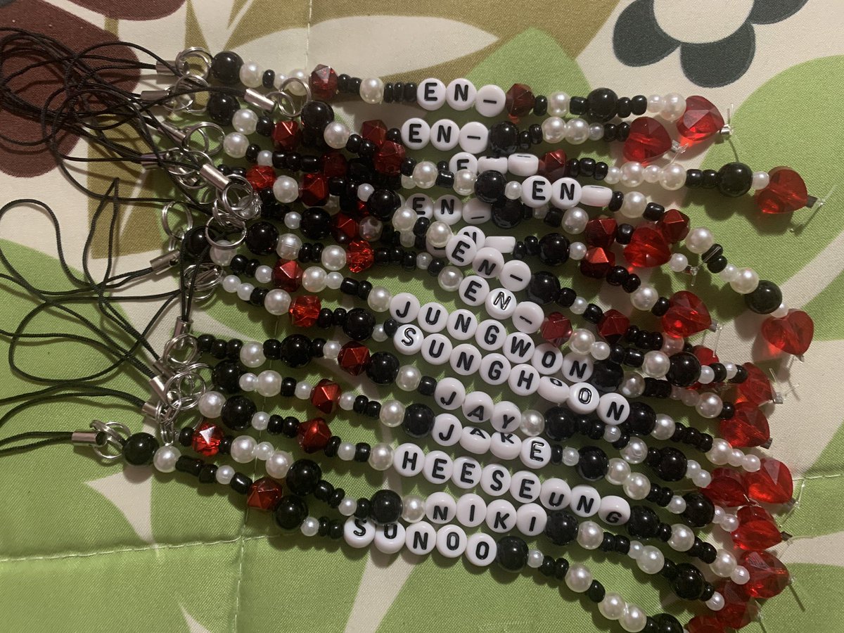 kimbocoups's tweet photo. Here’s the second batch of phone charms I’ll have tomorrow for Enhypen in Atlanta! Most say EN- but I’ll have 1 per each member as well :) https://t.co/BiW5vdPFVl