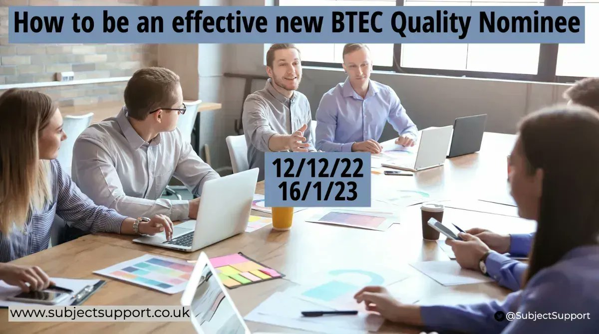 SubjectSupport's tweet photo. New CPD. How to be an effective new BTEC Quality Nominee #btec #edutwitter https://t.co/8eqBsahEwa https://t.co/sBPLkTCrMZ