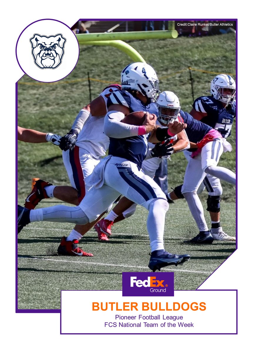 FedEx Ground FCS National Team of the Week
Congratulations to <a href="/ButlerUFootball/">Butler Football</a>.  

Story: tinyurl.com/yw5m56hv
FedEx Ground: careers.fedex.com/ground?&src=co…