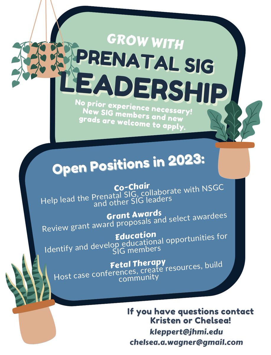It’s not too late to apply for a Prenatal SIG leadership position for 2023! DM or email for more info🪴