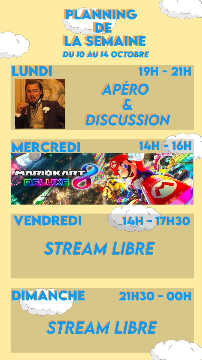 padamm__'s tweet photo. Planning de la semaine qui arrive (10/10 - 14/10) https://t.co/JNokX5Kw8V