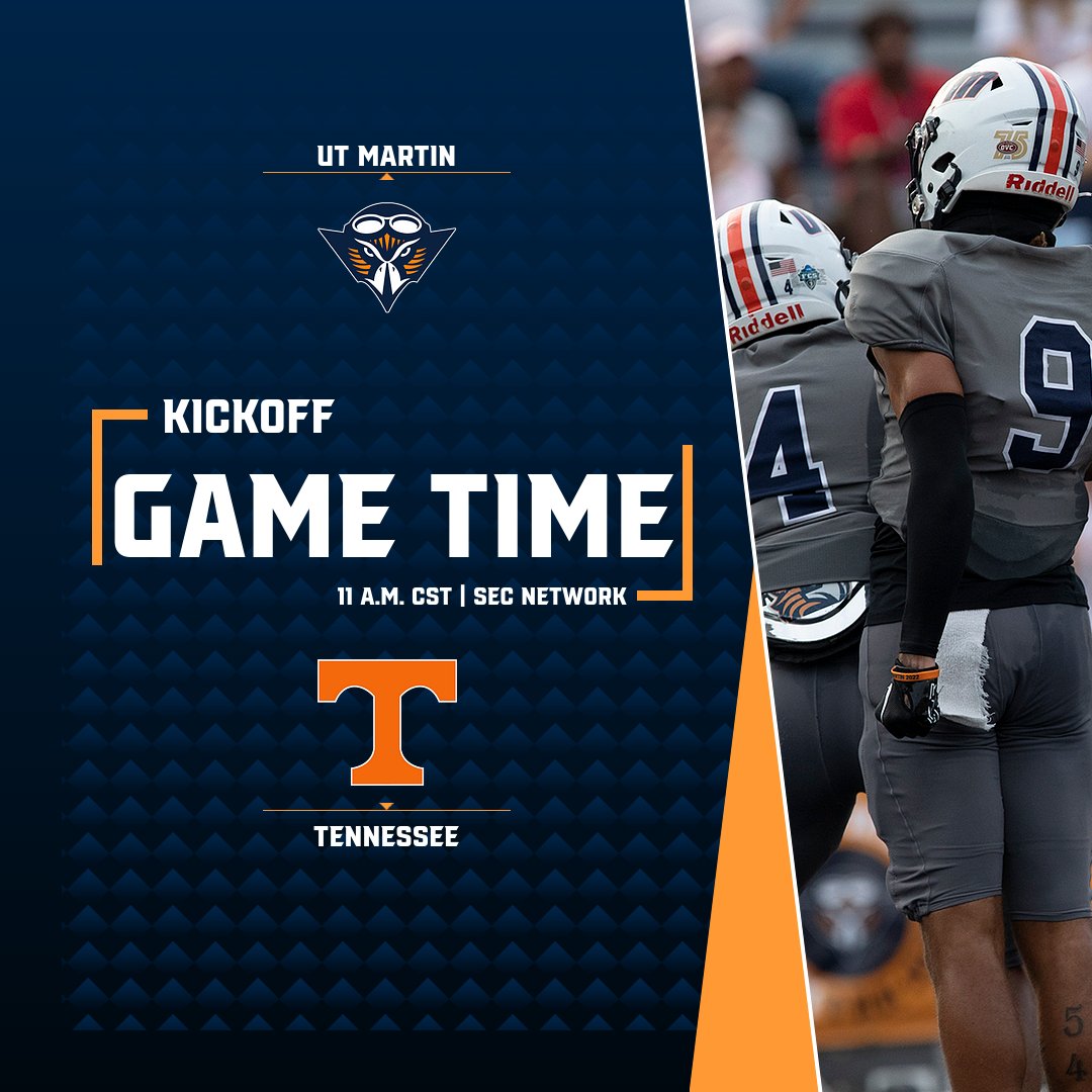 ETHAN_RECLAIM's tweet photo. FB: SCHEDULE UPDATE! 

With the announcement of the SEC TV schedule, @UTM_Football will square off against Tennessee on Saturday, Oct. 22 at 11 a.m. CST on the SEC Network.

#MartinMade | #OVCit https://t.co/Ve4qnPg0lK