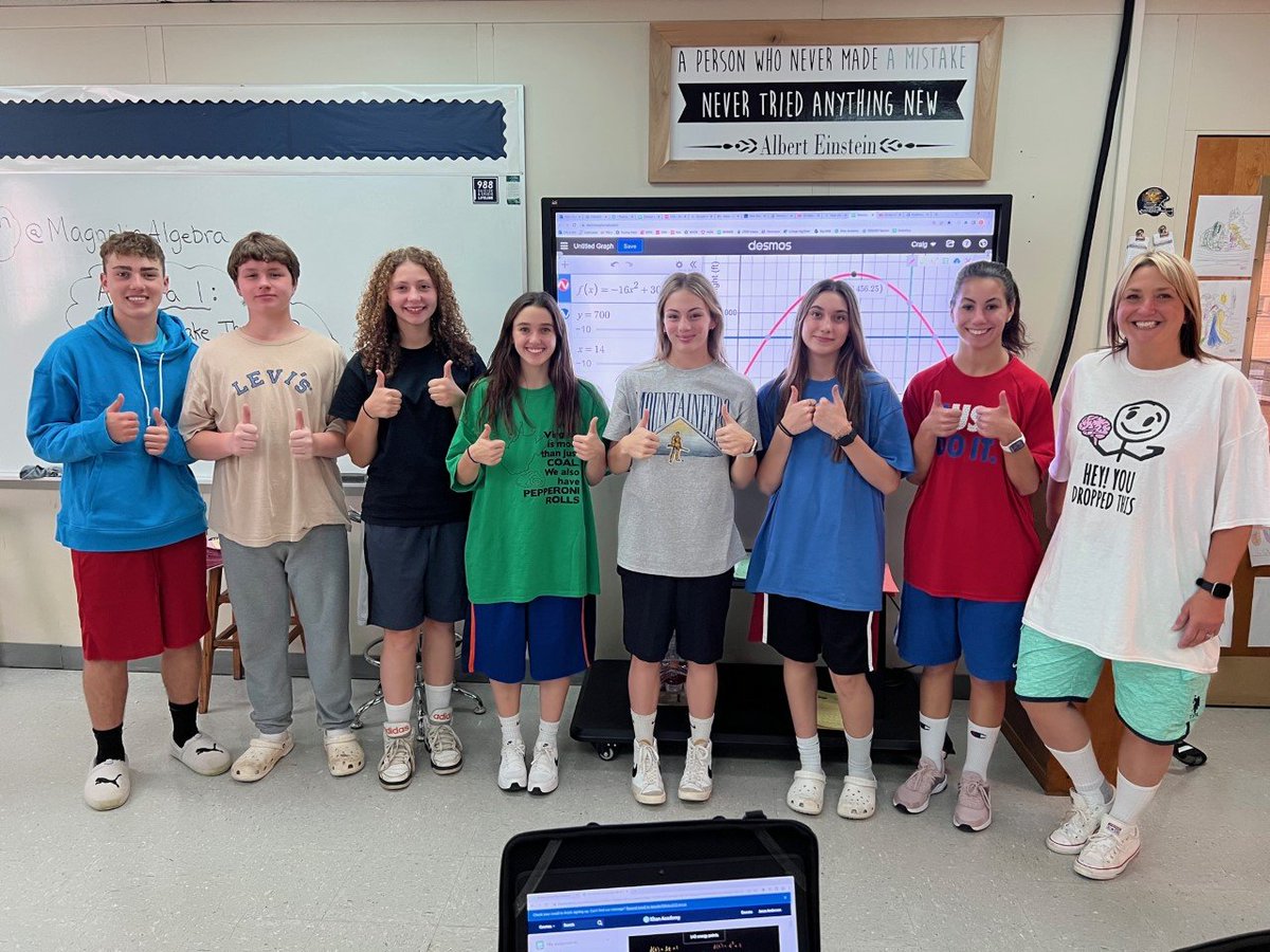 MagnoliaAlgebra's tweet photo. It's Homecoming Week at Magnolia and our Algebra 1 class wanted a picture with the principals. 

Monday's attire:  Adam Sandler https://t.co/9i4BHSSJpQ