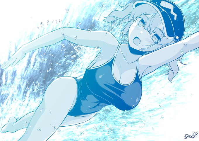 #100日チャレンジ #河城にとり
58日目のにとりさんです。おっぱいクロール。 