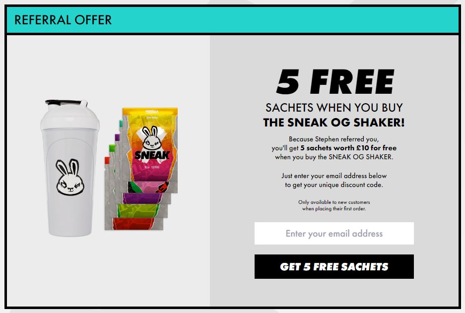 Badasafish80's tweet image. ⚠ FREE SNEAK SACHETS ALERT ⚠

New customers can get 5 FREE Sneak Energy flavours to try when you buy the awesome OG Shaker!

Grab yours at sneakenergy.com/pages/referral… and be sure to 🎵use code FISH if you wish🎵 to support me.

#sneak #sneakenergy #codefish #energydrink  #ad