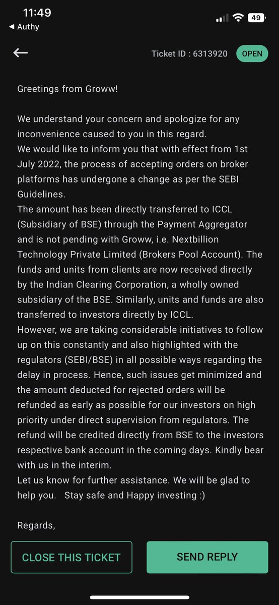 ankursachdeva11's tweet photo. @_groww , aren’t you getting bored of the replies whenever i asked you for refund. it’s more than 3 months now.

@CoinByZerodha @PaytmMoney https://t.co/SzU62Tn27Z