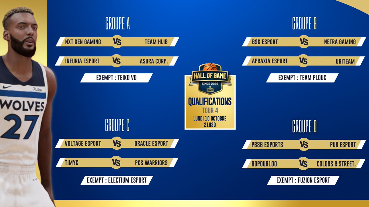 HallofGameFR's tweet photo. La quatrième journée du Qualifier du championnat de France c'est ce soir 🔥

Rendez-vous à 21H15 pour un MULTIPLEX de folie 🍿

@InFuria_esport vs @Asura_Corp
@Started2k vs @ApraxiaEsport
@OracleEsport vs @Esport_Voltage 
@NBA_PuResport vs @PB86Esports

➡️ https://t.co/EGdqqLsKfr https://t.co/3zHJdRIi15