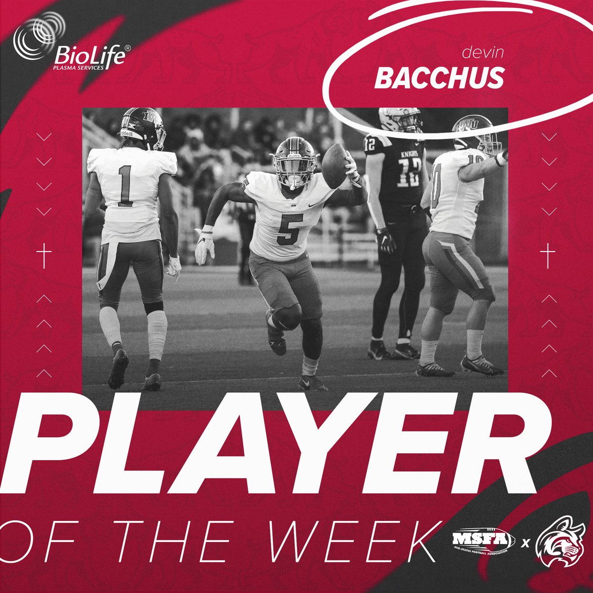 With 8 solo tackles and an interception in Saturday's dub, you can't say we're surprised!

Devin Bacchus is your Mid-States Mideast Defensive Player of the Week! 💪

📰 IWUWildcats.com