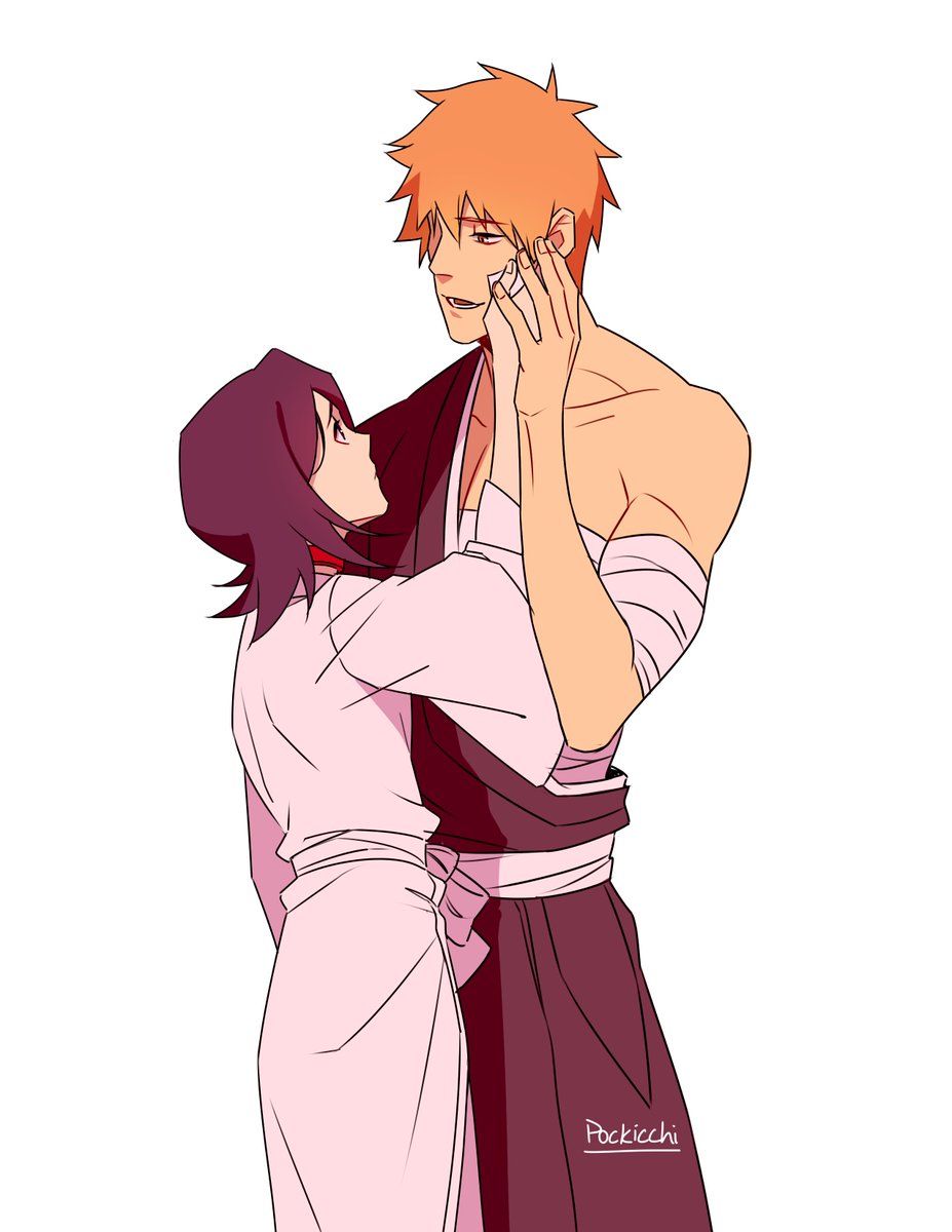 Pockicchi's tweet photo. HAPPY NEW BLEACH ANIME DAY !!!! here are some of my fave ichiruki drawings 🥰💜🧡 https://t.co/tgkIDHOXlw