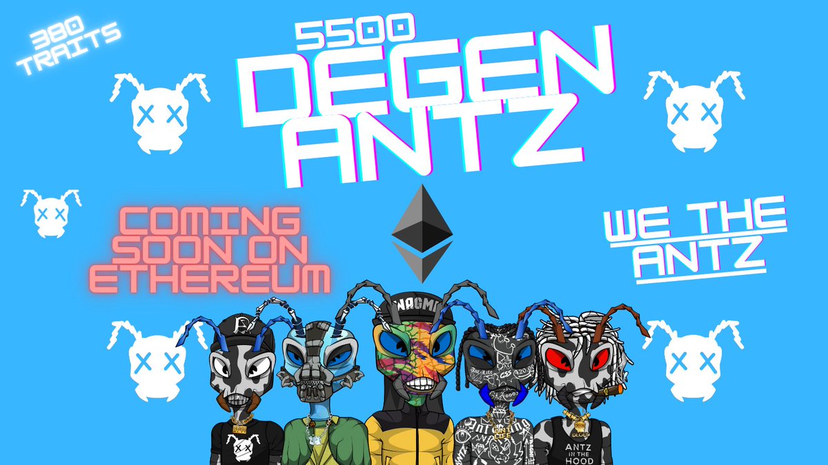 CronosSociety's tweet photo. Degen + Ants = @DegenAntz 

Coming soon on #Ethereum #OpenSea

➡️Check the Discord https://t.co/4NgR0Exxp4 https://t.co/N97YnT77pz