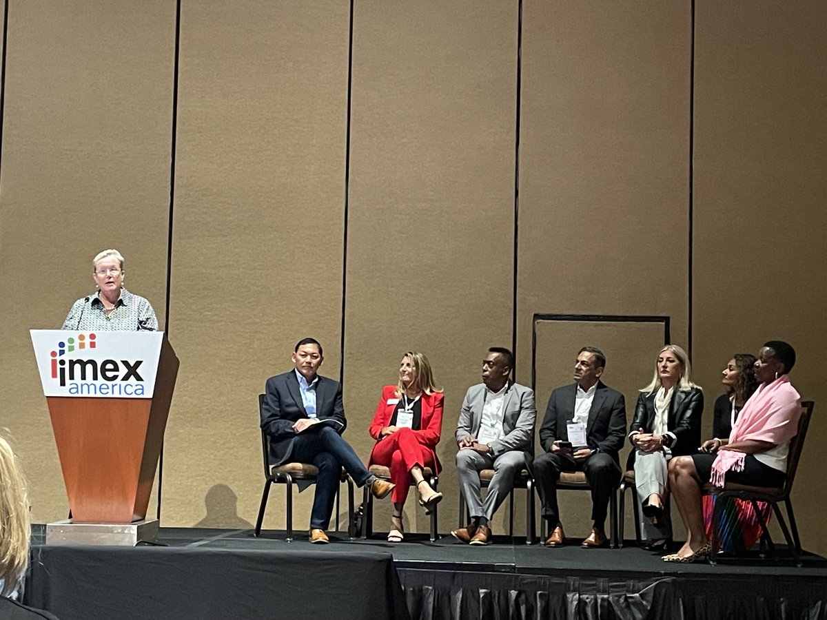An incredible group of industry leaders addressing DE&amp;I ⁦<a href="/IMEX_Group/">IMEX</a>⁩ ⁦<a href="/Events_Council/">Events Industry Council</a>⁩ ⁦<a href="/pcmahq/">PCMA</a>⁩ ⁦<a href="/ASAEcenter/">ASAE</a>⁩ ⁦<a href="/MPI/">MPI</a>⁩ ⁦<a href="/destintl/">Destinations International</a>⁩ #IMEXAMERICA