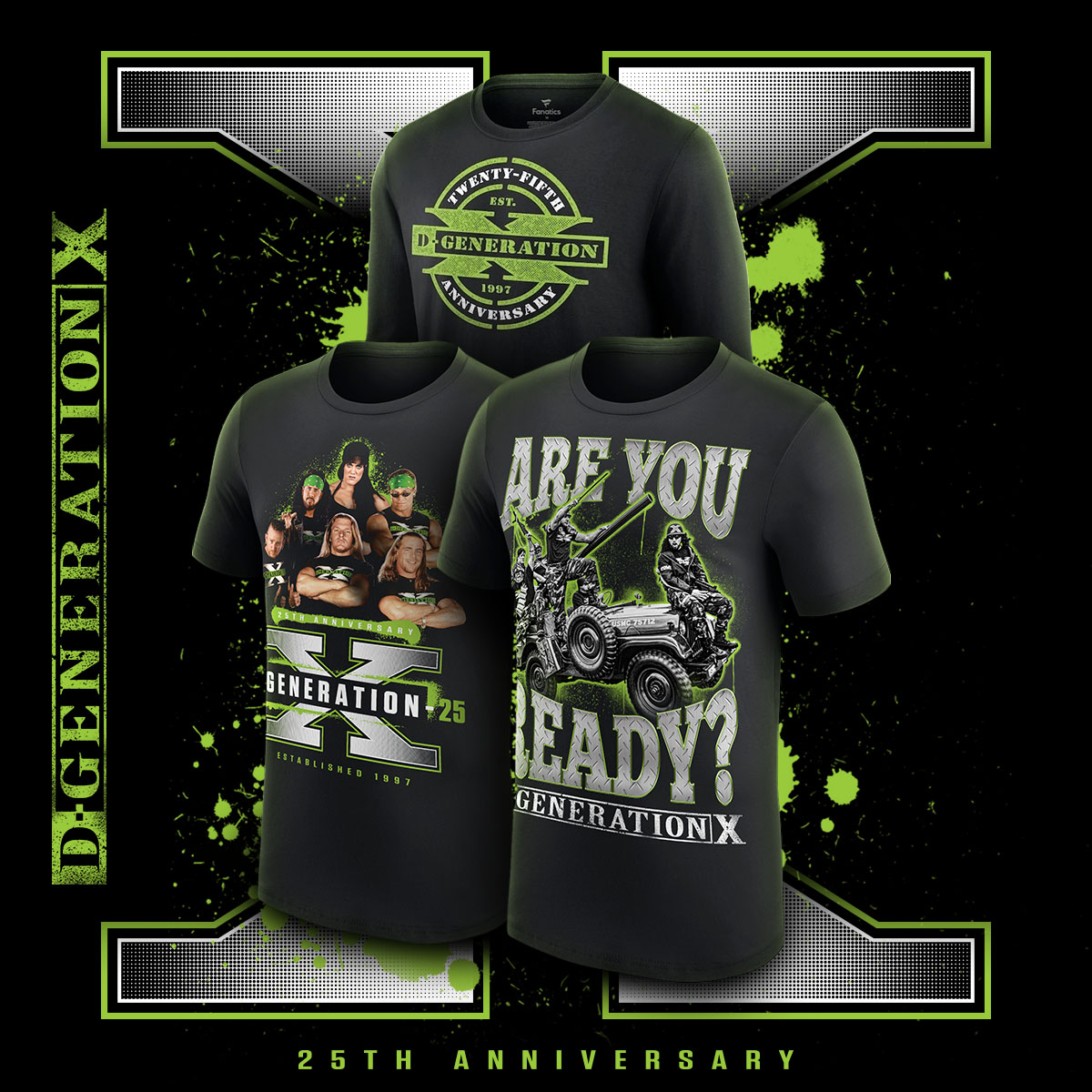 Celebrate 25 Years of D-Generation X! All new DX “25 Years” Collection available now at #WWEShop 🛒: bit.ly/3RLcNUN