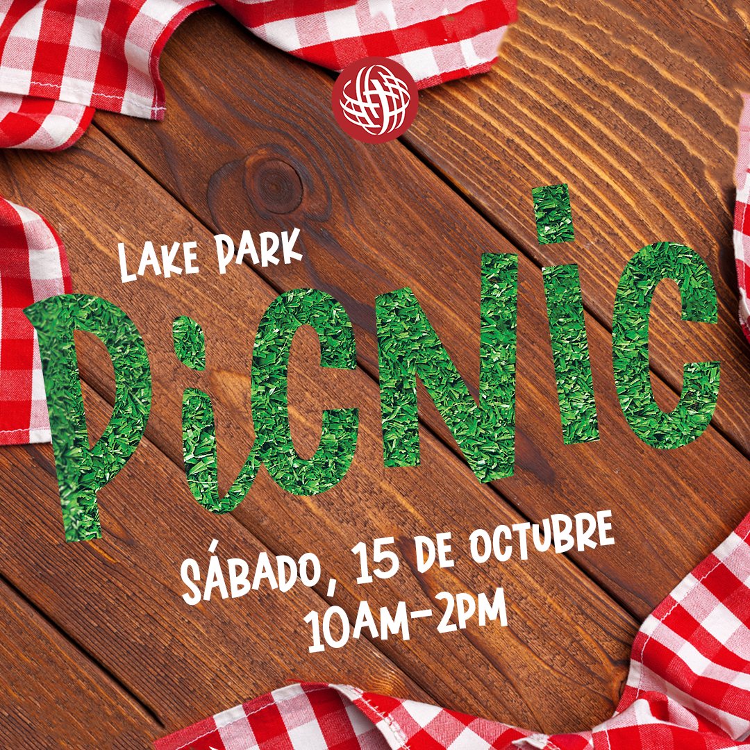 ¡Estas invitado a nuestro Picnic este Sábado, 15 de Octubre, a las 10am! Estaremos en el eagle shelter #3 , una día de compañerismo, comida,  juegos, deportes, y mas. ¡Traigan todos sus amigos y familia! 
 Entrada $2 para pagar en el parque.