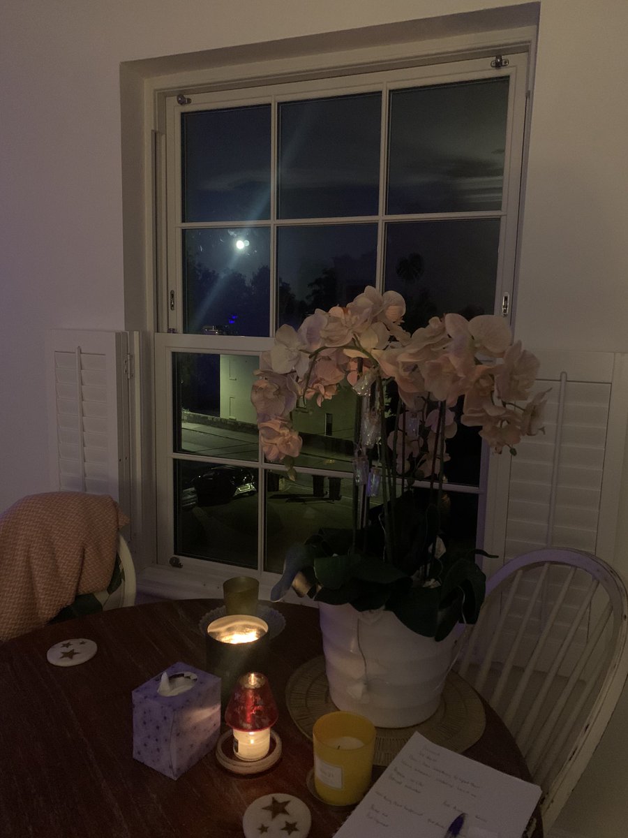 A beautiful moon shining on the Therapy space at Dare Amour.