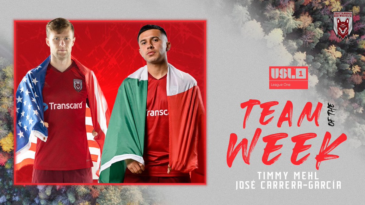 ChattRedWolves's tweet photo. Back-to-back @USLLeagueOne Team of the Week spots for @TimmyMehl and @10jcg_ 🤝
¡Felicidades cracks!
#DaleTimmy #DaleCapi https://t.co/KJol94v7qP