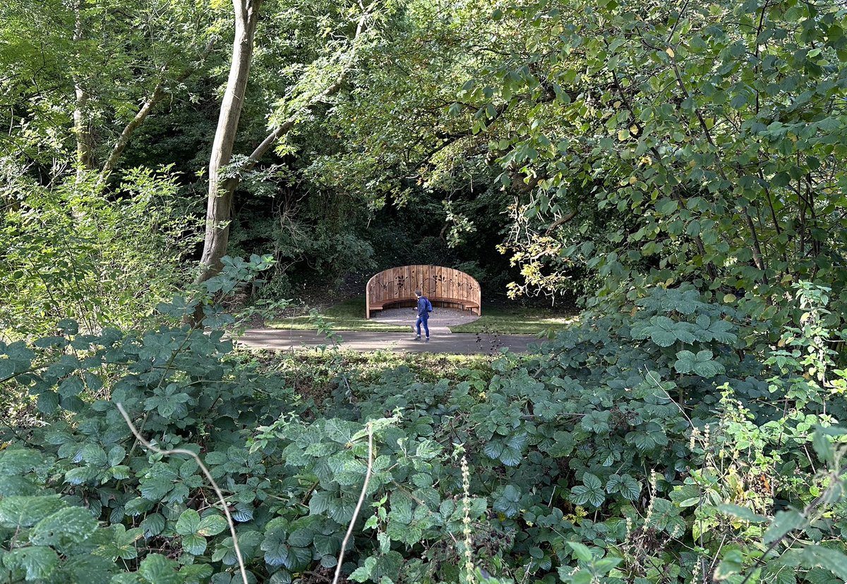 davidcmackie's tweet photo. New work for the The Dingle in Penarth features local wildlife, real and possibly imagined as suggested by local people. Text in English and Welsh, naming the wildlife and plants to be spotted.

Expert help from Becky Adams, @phoenixforgeltd and New Leaf Landscapes. Etched Iroko. https://t.co/xiBaEJbRYN