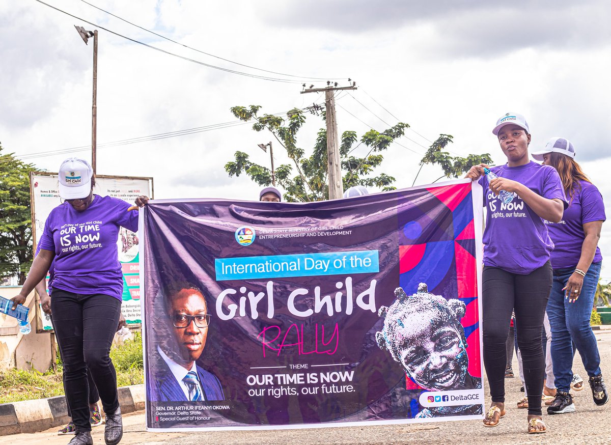 Deltahagcd's tweet photo. Today, the Delta State Ministry of Girl Child Entrepreneurship and Development held a road walk in commemoration of the 2022 International Day of the Girl Child.
#DeltaGCE
#IDGC2022
#DayOfTheGirl https://t.co/XpxrzVpe9m