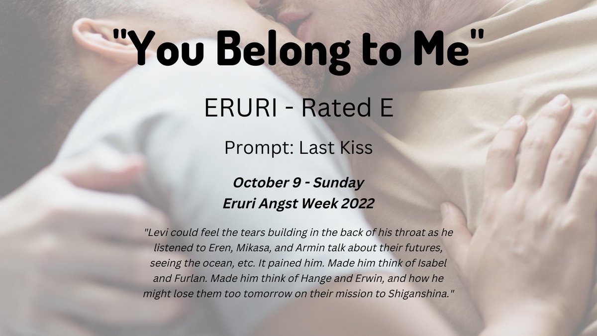 levi_2497's tweet photo. Here's my seventh and final fic for #EruriAngstWeek!

Day 7 - October 9 - Last Kiss (sorry for the late post I fell behind on writing)

Please read the tags! I made myself cry with this one so I'm sorry lol

https://t.co/URMswk1P50 https://t.co/TSpD0S2THi