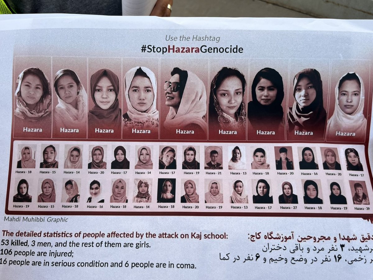 Aminv123's tweet photo. 50 children died in the attack at a girls school Sep 30. #StopHazaraGenocide https://t.co/PbFTiq2TM2