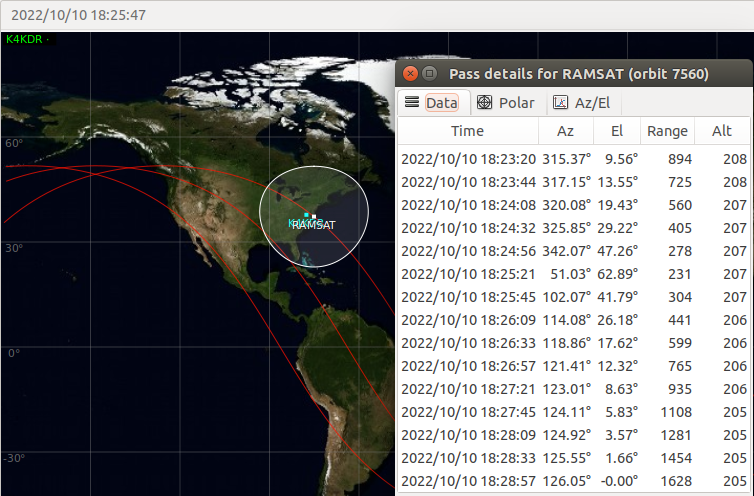 scott23192's tweet image. Likely my last RAMSAT pass 1825utc - hate to see this one go.   Taking pictures to the end, now down to 205km.   Hard to imagine a cubesat mission more successful than this one - congrats to all!
