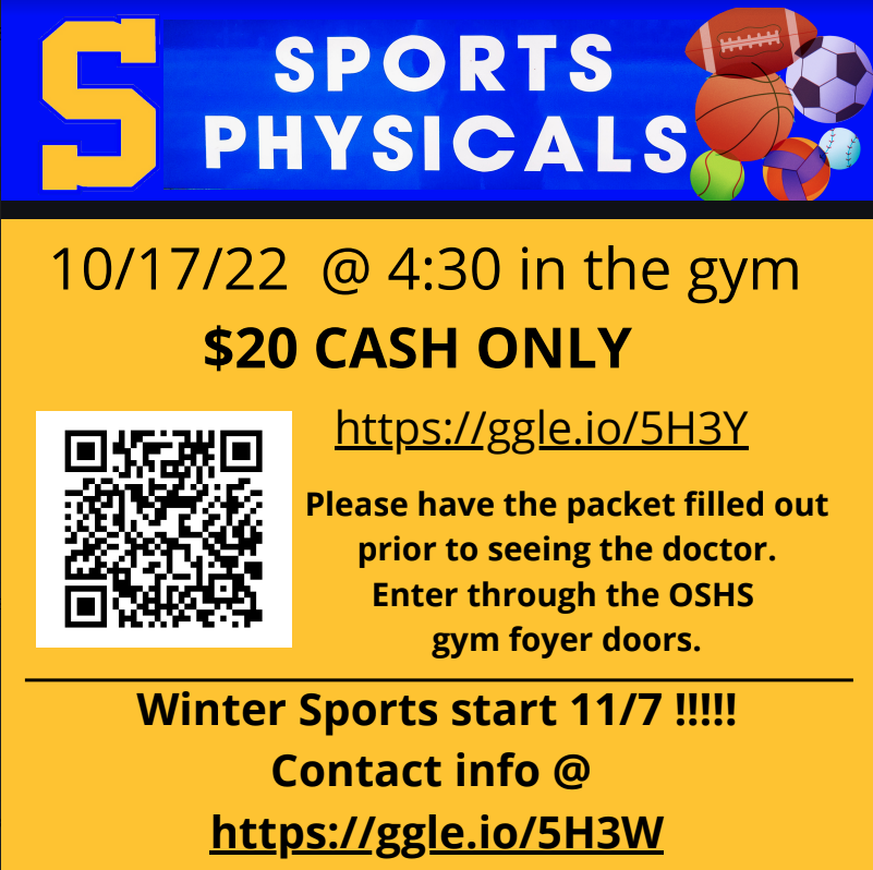 OscarSmithHigh's tweet photo. REMINDER: #Smith will be offering sports physicals here are school TOMORROW, Monday 10/17 @ 4:30pm in the gym. They are $20 each, CASH ONLY. @OFSAmbushNation #smithset #ADCollins https://t.co/WsGB26XCT6
