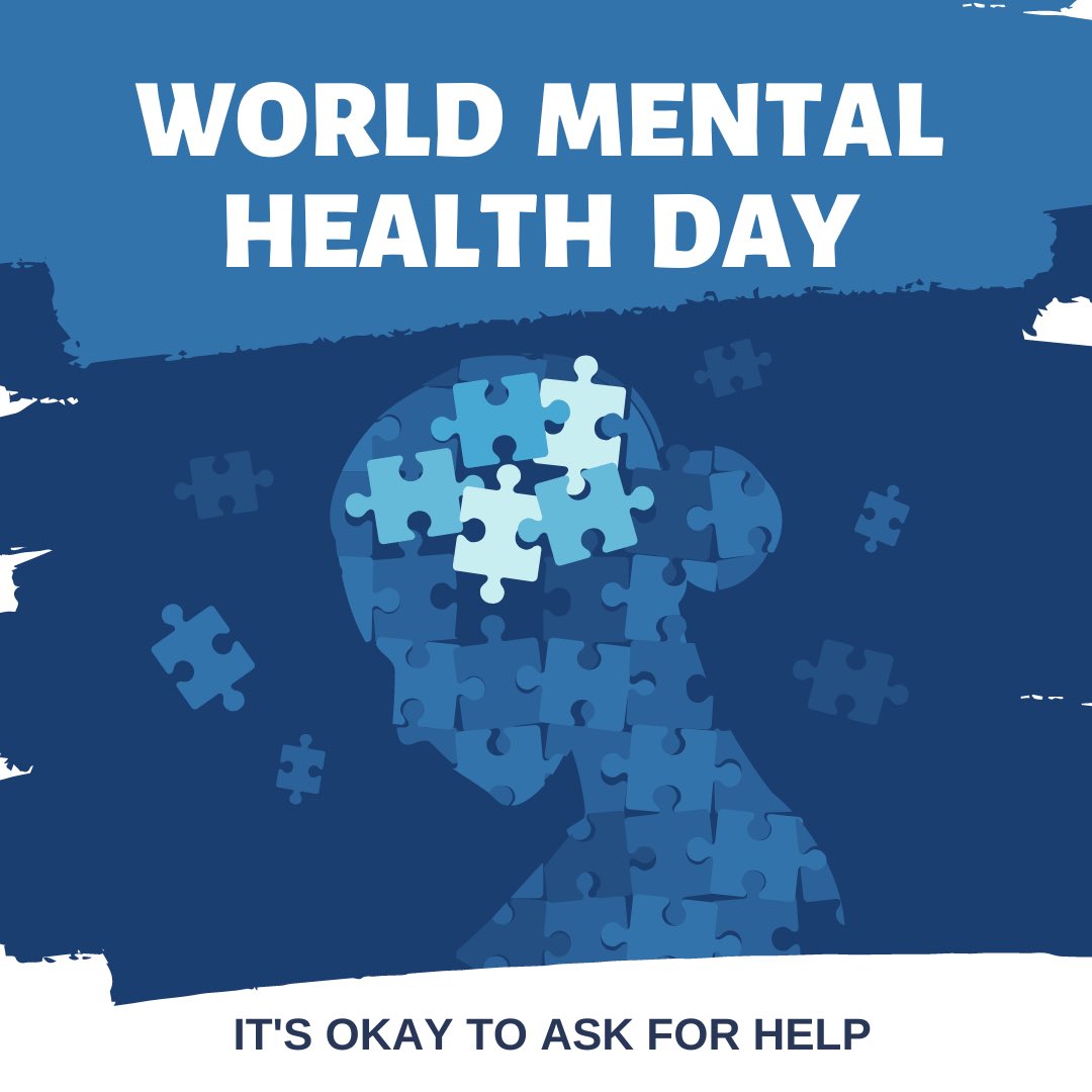 HilifeRecovery's tweet photo. It’s World Mental Health Day! 🌎 

World Mental Health Day occurs every year in an effort to raise awareness about mental health around the world and to mobilize efforts to support those experiencing mental health issues.
#mentalhealth #mentalhealthawareness #WorldMentalHealthDay https://t.co/zFUEP5269C
